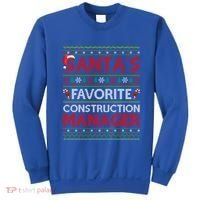 Ugly Xmas SantaS Favorite Construction Ager Christmas Gift Sweatshirt thumb 0