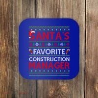 Ugly Xmas SantaS Favorite Construction Ager Christmas Gift Coaster thumb 0