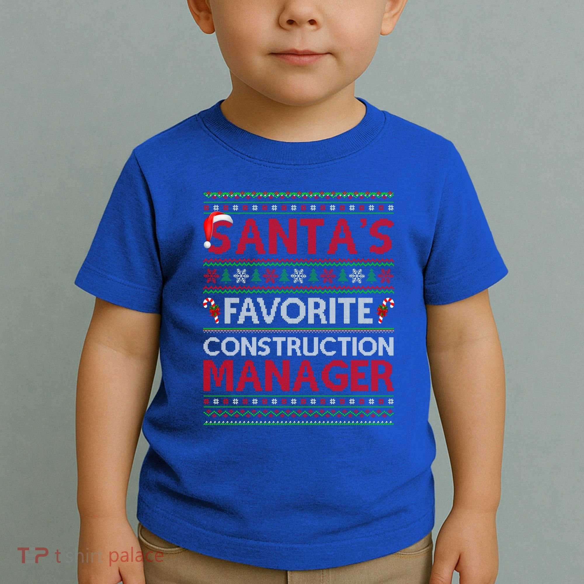 Ugly Xmas SantaS Favorite Construction Ager Christmas Gift Toddler T-Shirt