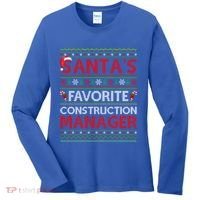 Ugly Xmas SantaS Favorite Construction Ager Christmas Gift Women's Long Sleeve Shirt thumb 0