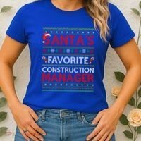 Ugly Xmas SantaS Favorite Construction Ager Christmas Gift Women's T-Shirt thumb 2