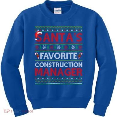 Ugly Xmas SantaS Favorite Construction Ager Christmas Gift Kids Sweatshirt
