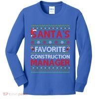 Ugly Xmas SantaS Favorite Construction Ager Christmas Gift Kids Long Sleeve Shirt thumb 0