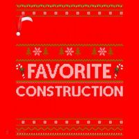 Ugly Xmas SantaS Favorite Construction Ager Christmas Gift Santa Hat thumb 1