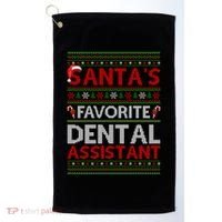 Ugly Xmas SantaS Favorite Dental Assistant Christmas Cool Gift Golf Towel thumb 0
