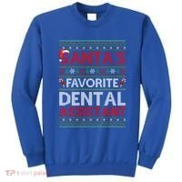 Ugly Xmas SantaS Favorite Dental Assistant Christmas Cool Gift Sweatshirt thumb 0