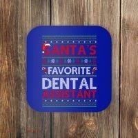 Ugly Xmas SantaS Favorite Dental Assistant Christmas Cool Gift Coaster thumb 0