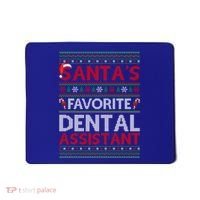Ugly Xmas SantaS Favorite Dental Assistant Christmas Cool Gift Mousepad thumb 0