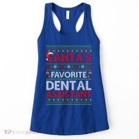 Ugly Xmas SantaS Favorite Dental Assistant Christmas Cool Gift Women's Tank Top thumb 0