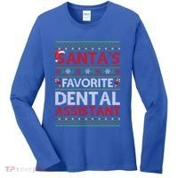 Ugly Xmas SantaS Favorite Dental Assistant Christmas Cool Gift Women's Long Sleeve Shirt thumb 0