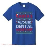 Ugly Xmas SantaS Favorite Dental Assistant Christmas Cool Gift Kids T-Shirt thumb 0