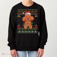 Ugly Xmas Sweater Style Santa Poodle Dog Christmas Gift Women's Sweatshirt thumb 0