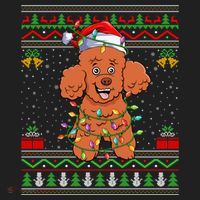 Ugly Xmas Sweater Style Santa Poodle Dog Christmas Gift Hat thumb 2