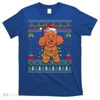 Ugly Xmas Sweater Style Santa Poodle Dog Christmas Gift T-Shirt thumb 0