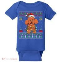 Ugly Xmas Sweater Style Santa Poodle Dog Christmas Gift Baby Bodysuit thumb 0
