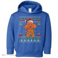 Ugly Xmas Sweater Style Santa Poodle Dog Christmas Gift Toddler Hoodie thumb 0