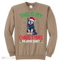 Ugly Xmas Tree Santa Alaskan Klee Kai Dog Christmas Pajama Sweatshirt thumb 0