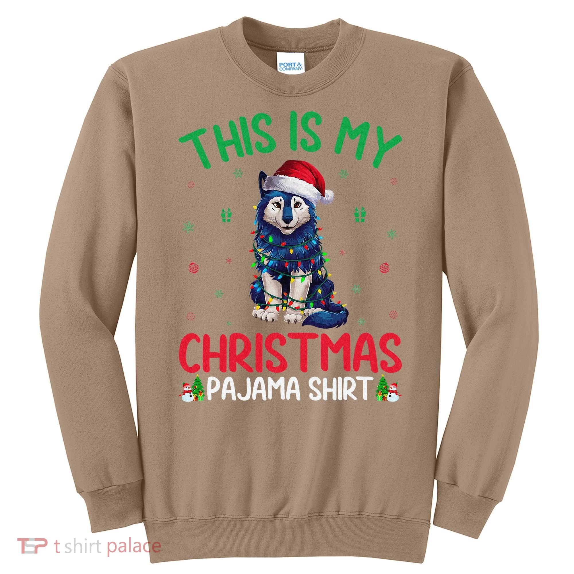 Ugly Xmas Tree Santa Alaskan Klee Kai Dog Christmas Pajama Sweatshirt
