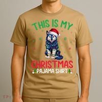 Ugly Xmas Tree Santa Alaskan Klee Kai Dog Christmas Pajama T-Shirt thumb 3