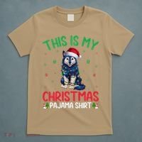 Ugly Xmas Tree Santa Alaskan Klee Kai Dog Christmas Pajama T-Shirt thumb 5