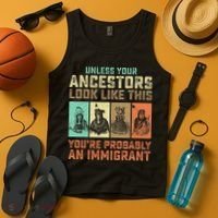 Unless Your Ancestors American YouRe Probably An Immigrant Tank Top thumb 4