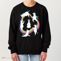 Unicorn Yoga Sun Salutation Poses Rainbow Meme Gift Women's Sweatshirt thumb 0