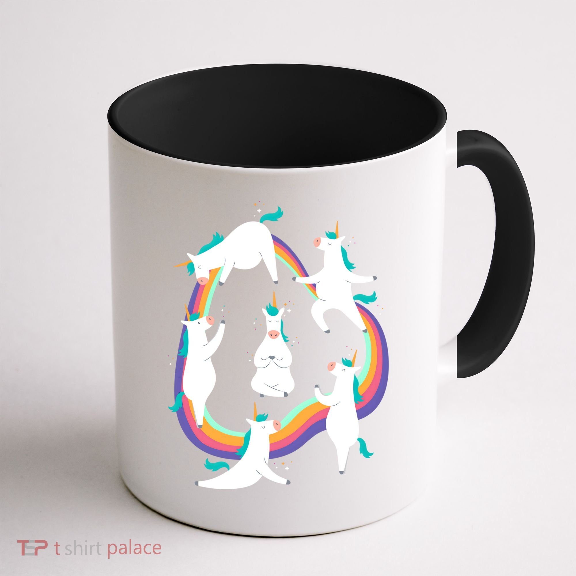 Unicorn Yoga Sun Salutation Poses Rainbow Meme Gift Coffee Mug