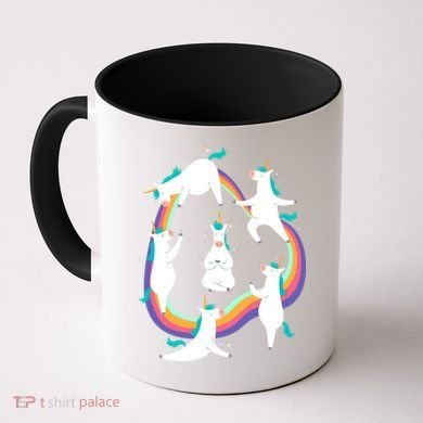 Unicorn Yoga Sun Salutation Poses Rainbow Meme Gift Coffee Mug