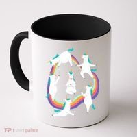 Unicorn Yoga Sun Salutation Poses Rainbow Meme Gift Coffee Mug thumb 0