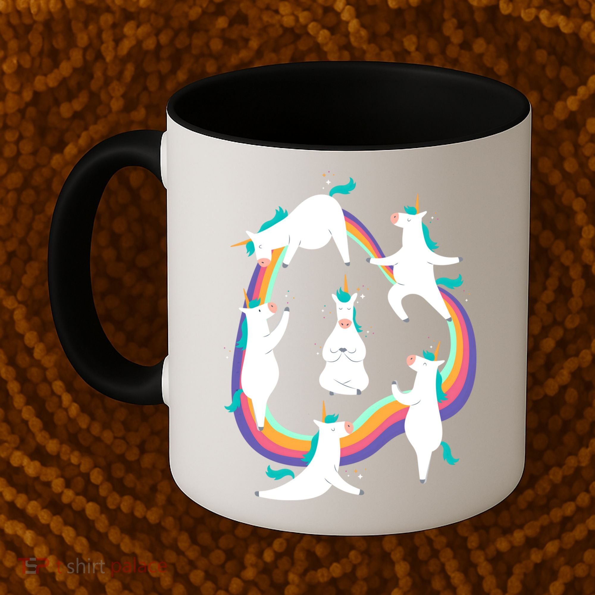 Unicorn Yoga Sun Salutation Poses Rainbow Meme Gift Coffee Mug
