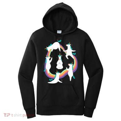 Unicorn Yoga Sun Salutation Poses Rainbow Meme Gift Women's Hoodie