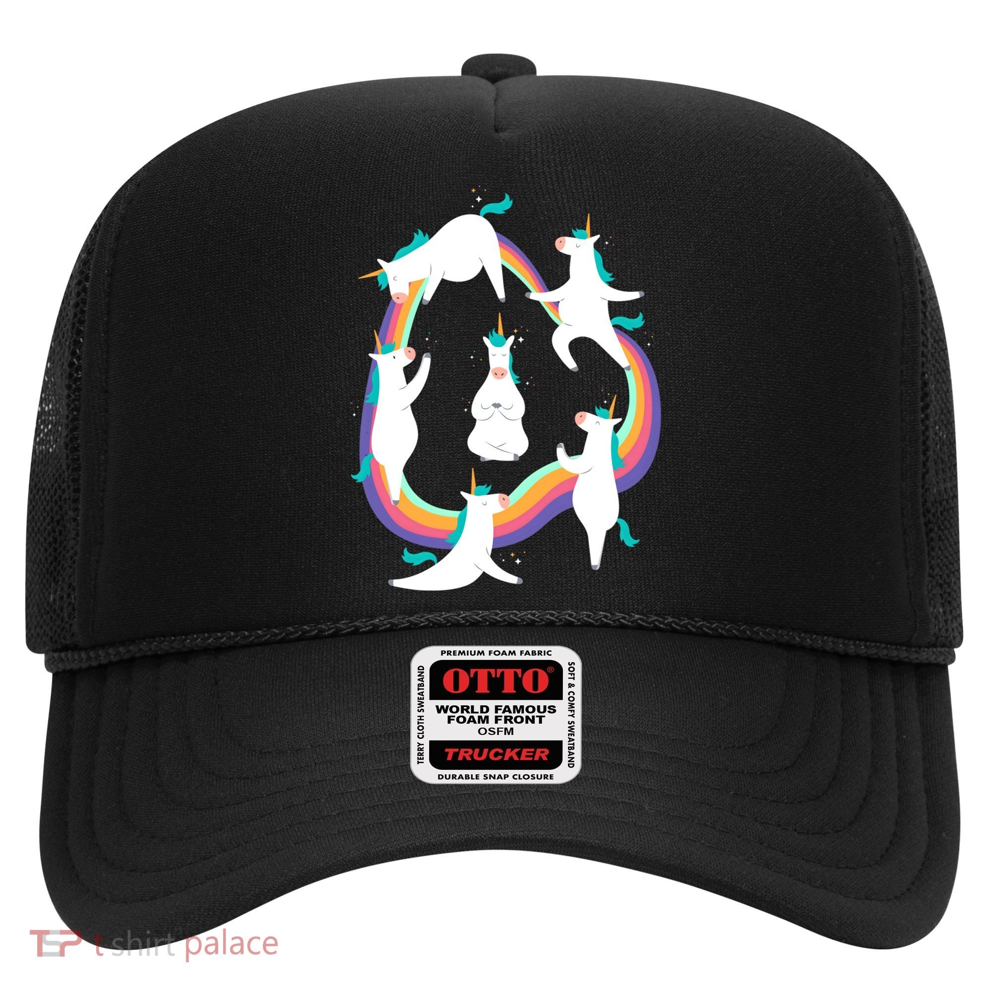 Unicorn Yoga Sun Salutation Poses Rainbow Meme Gift Hat