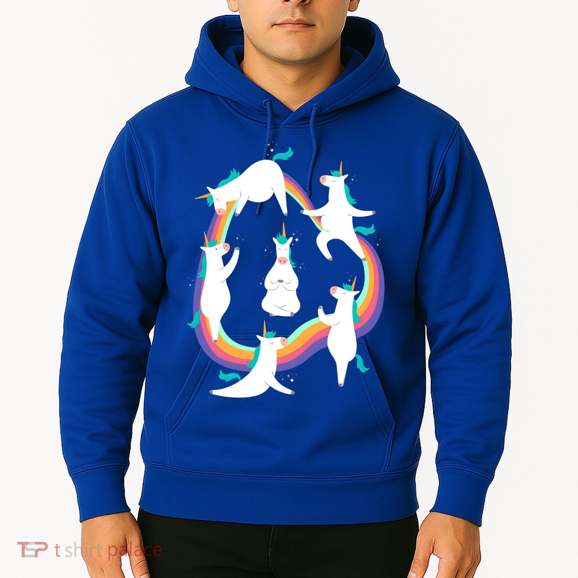 Unicorn Yoga Sun Salutation Poses Rainbow Meme Gift Hoodie