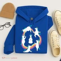 Unicorn Yoga Sun Salutation Poses Rainbow Meme Gift Hoodie thumb 4