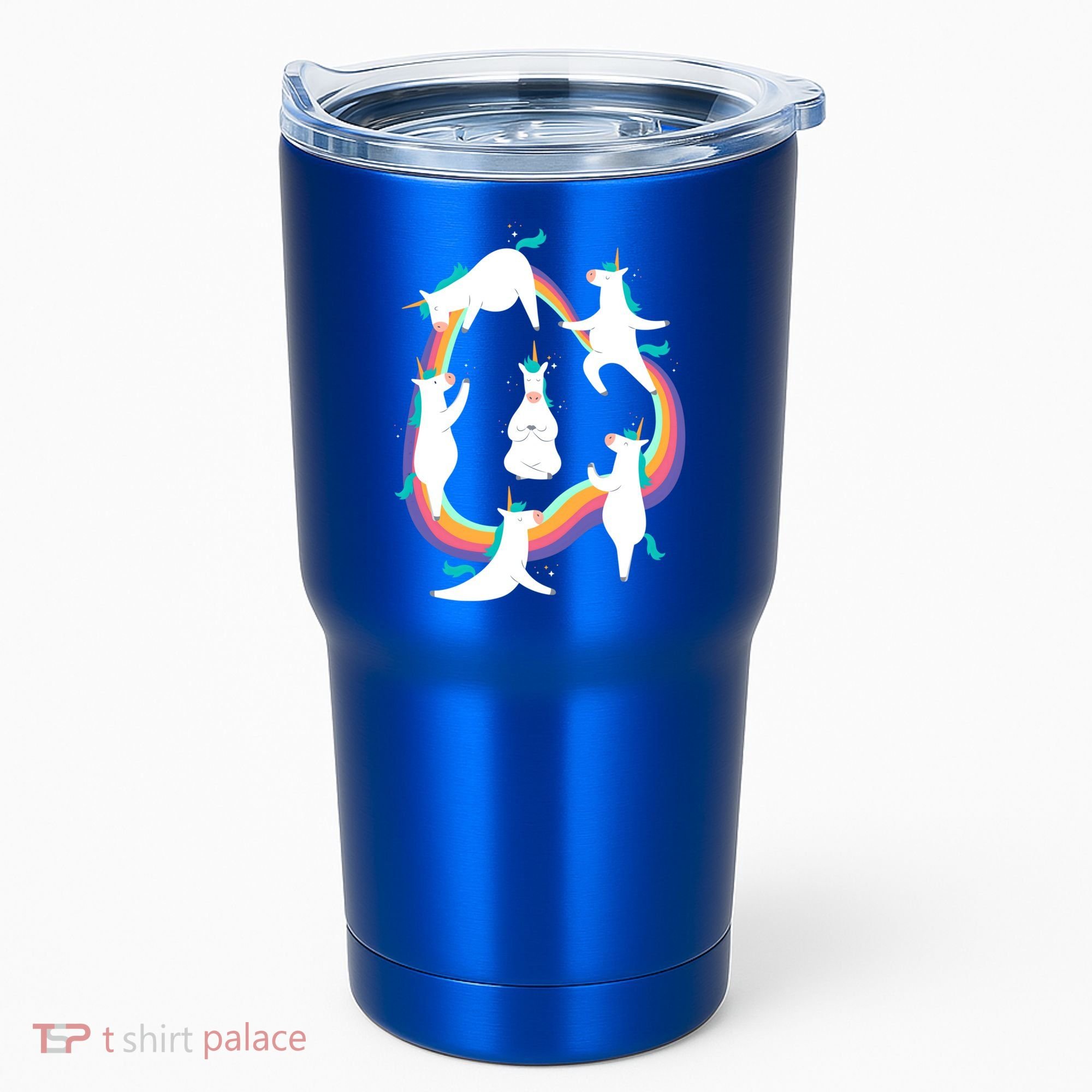 Unicorn Yoga Sun Salutation Poses Rainbow Meme Gift Tumbler