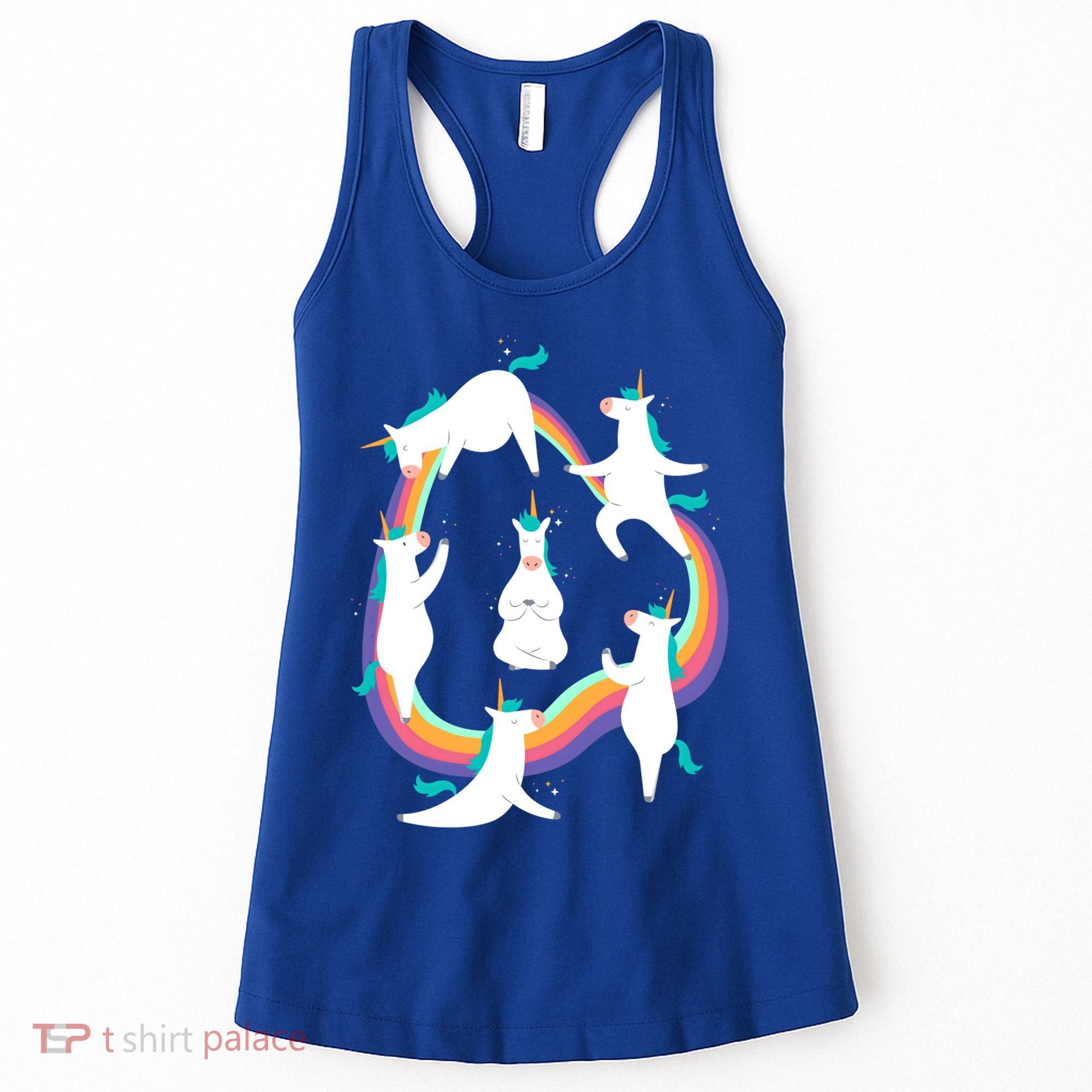 Unicorn Yoga Sun Salutation Poses Rainbow Meme Gift Women's Tank Top