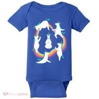 Unicorn Yoga Sun Salutation Poses Rainbow Meme Gift Baby Bodysuit thumb 0