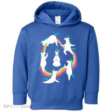 Unicorn Yoga Sun Salutation Poses Rainbow Meme Gift Toddler Hoodie