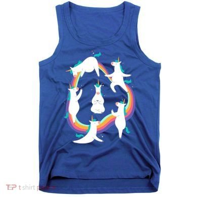 Unicorn Yoga Sun Salutation Poses Rainbow Meme Gift Tank Top