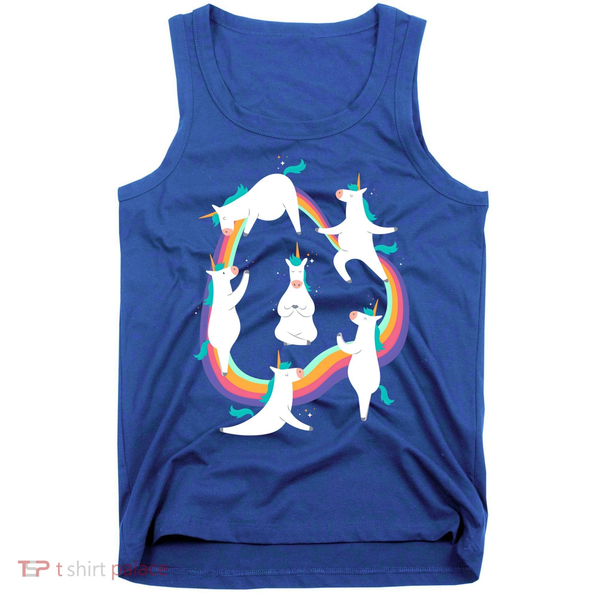 Unicorn Yoga Sun Salutation Poses Rainbow Meme Gift Tank Top