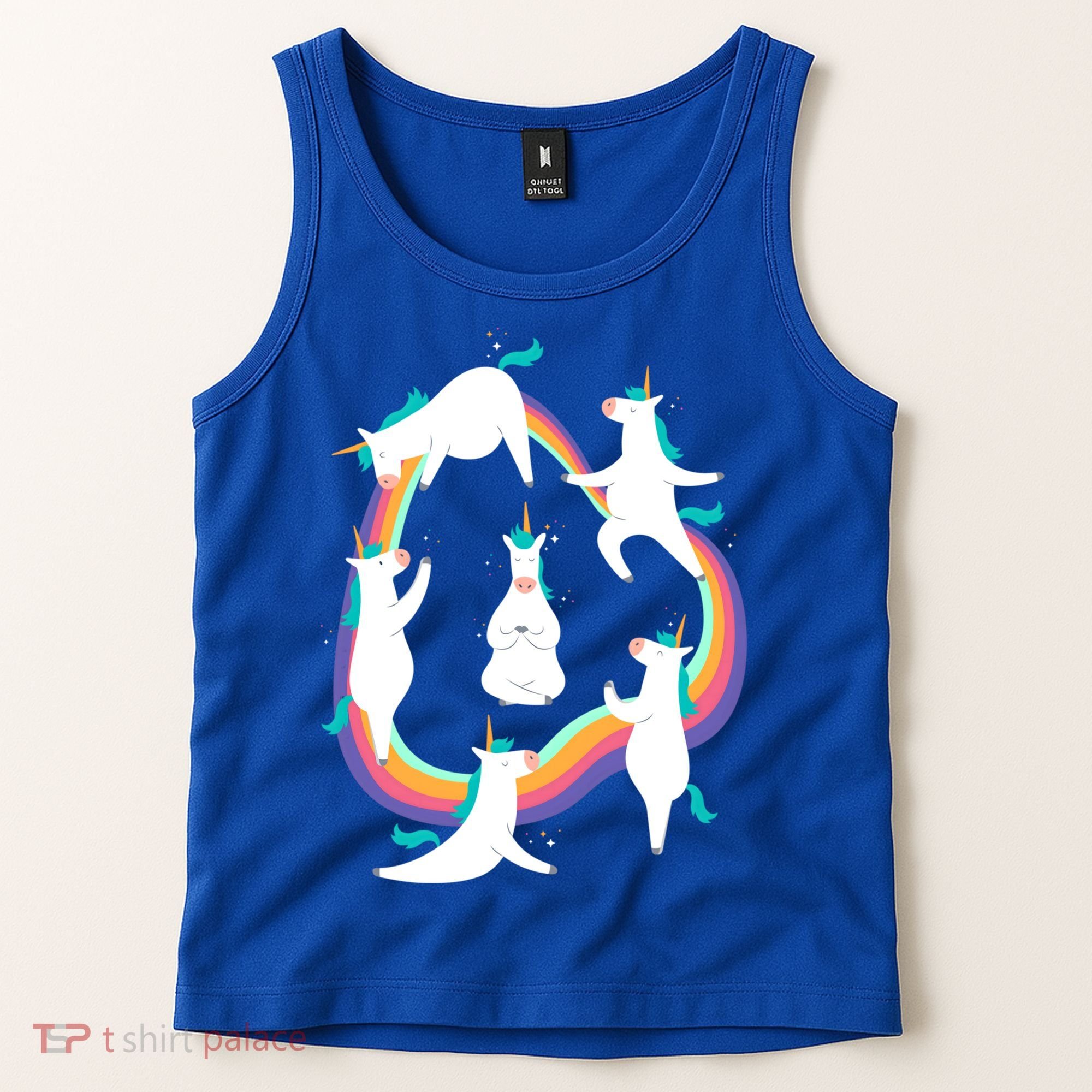 Unicorn Yoga Sun Salutation Poses Rainbow Meme Gift Tank Top