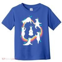 Unicorn Yoga Sun Salutation Poses Rainbow Meme Gift Toddler T-Shirt thumb 0