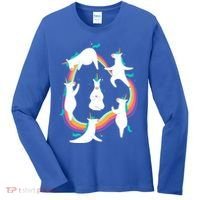 Unicorn Yoga Sun Salutation Poses Rainbow Meme Gift Women's Long Sleeve Shirt thumb 0
