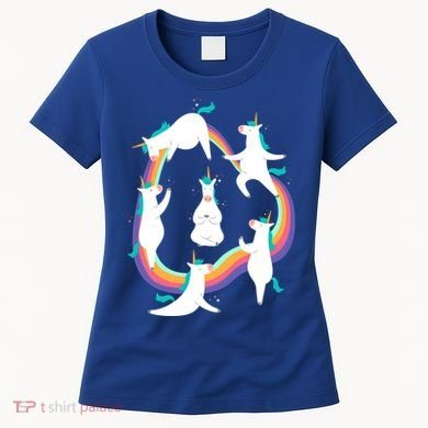 Unicorn Yoga Sun Salutation Poses Rainbow Meme Gift Women's T-Shirt