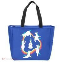 Unicorn Yoga Sun Salutation Poses Rainbow Meme Gift Tote Bag thumb 0