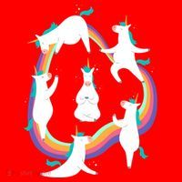 Unicorn Yoga Sun Salutation Poses Rainbow Meme Gift Santa Hat thumb 1