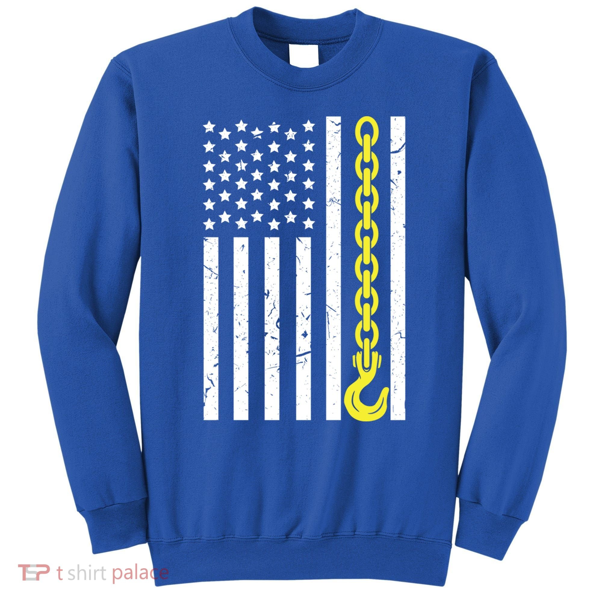Usa Yellow Thin Line Hook Tow Truck American Driver Gift Sweatshirt