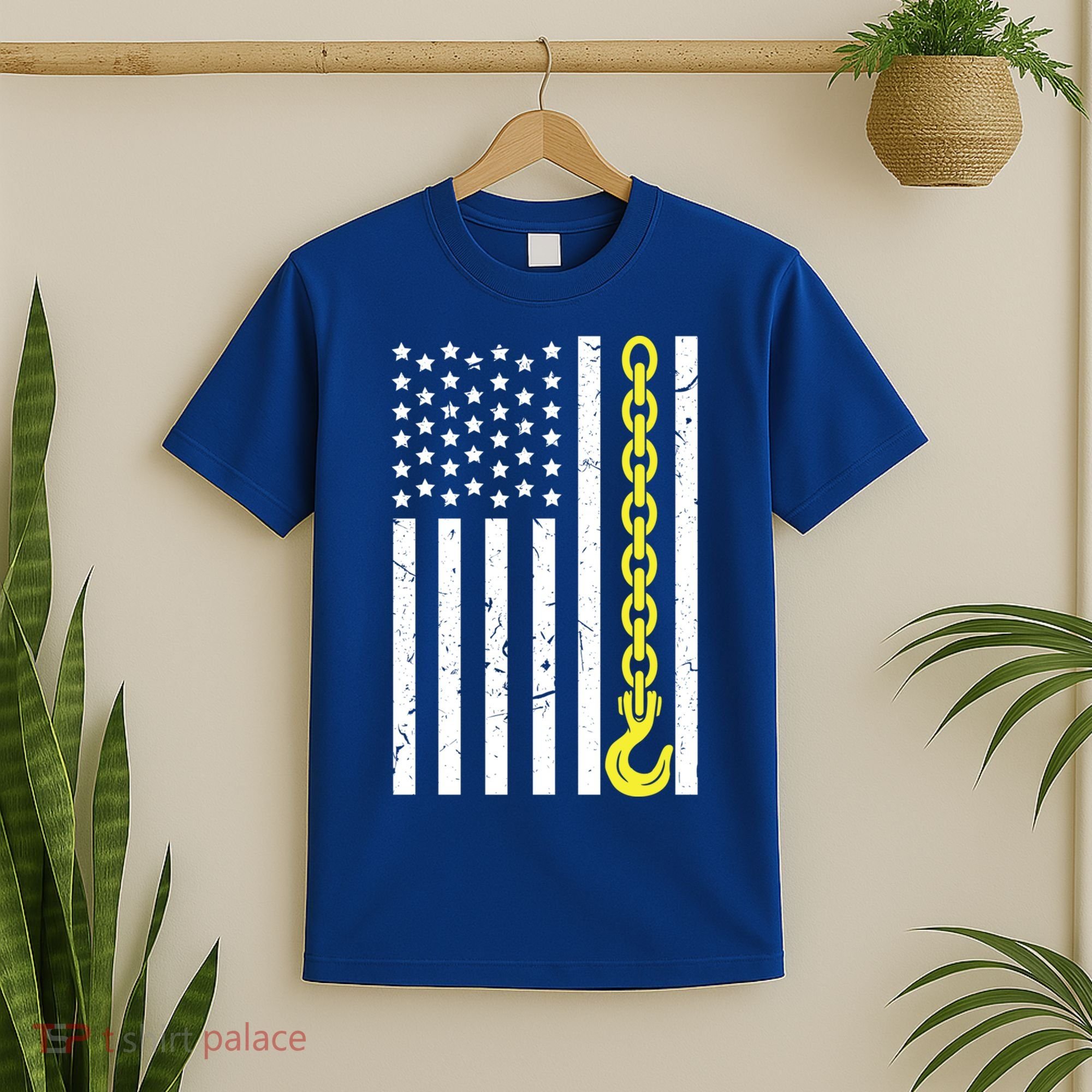 Usa Yellow Thin Line Hook Tow Truck American Driver Gift T-Shirt