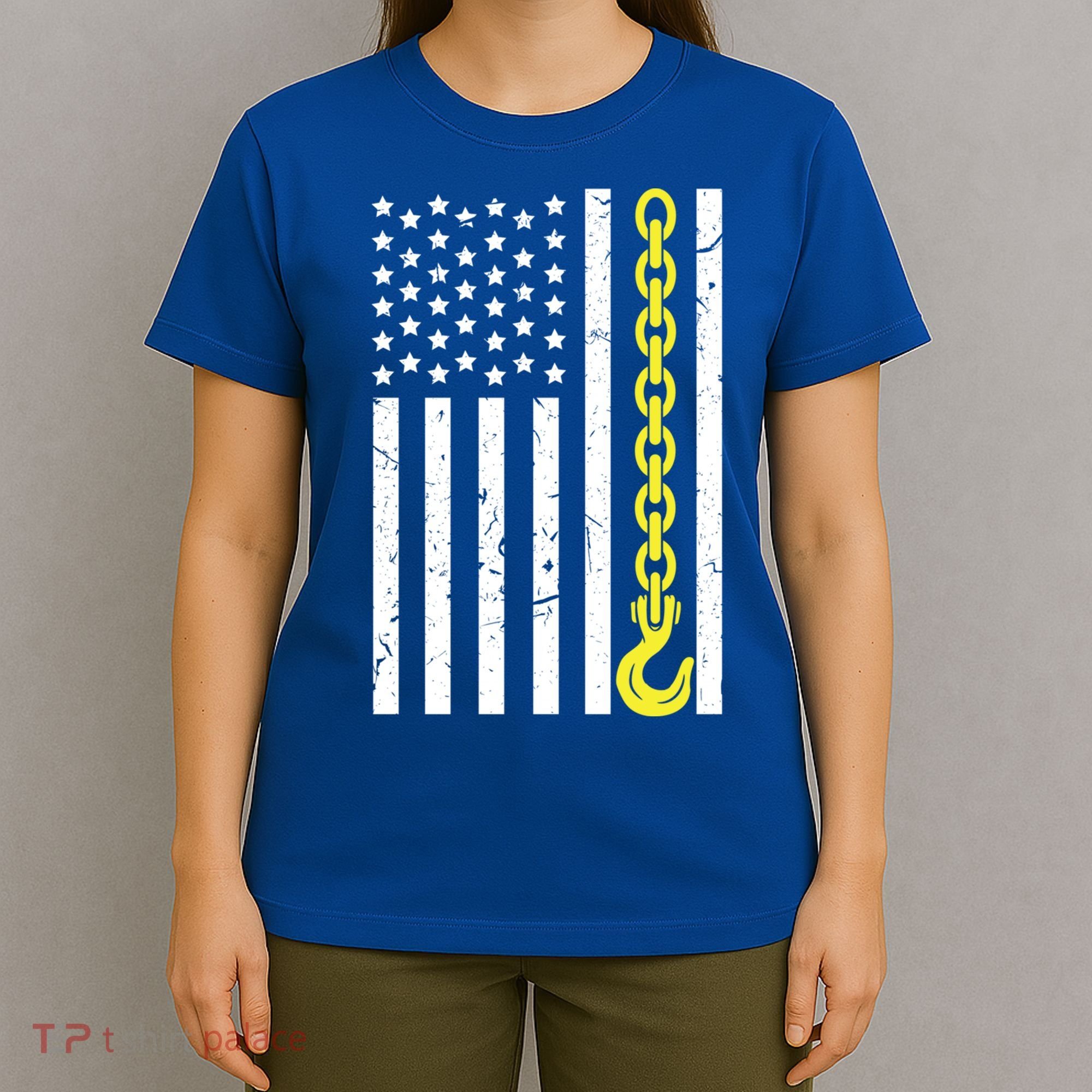 Usa Yellow Thin Line Hook Tow Truck American Driver Gift T-Shirt