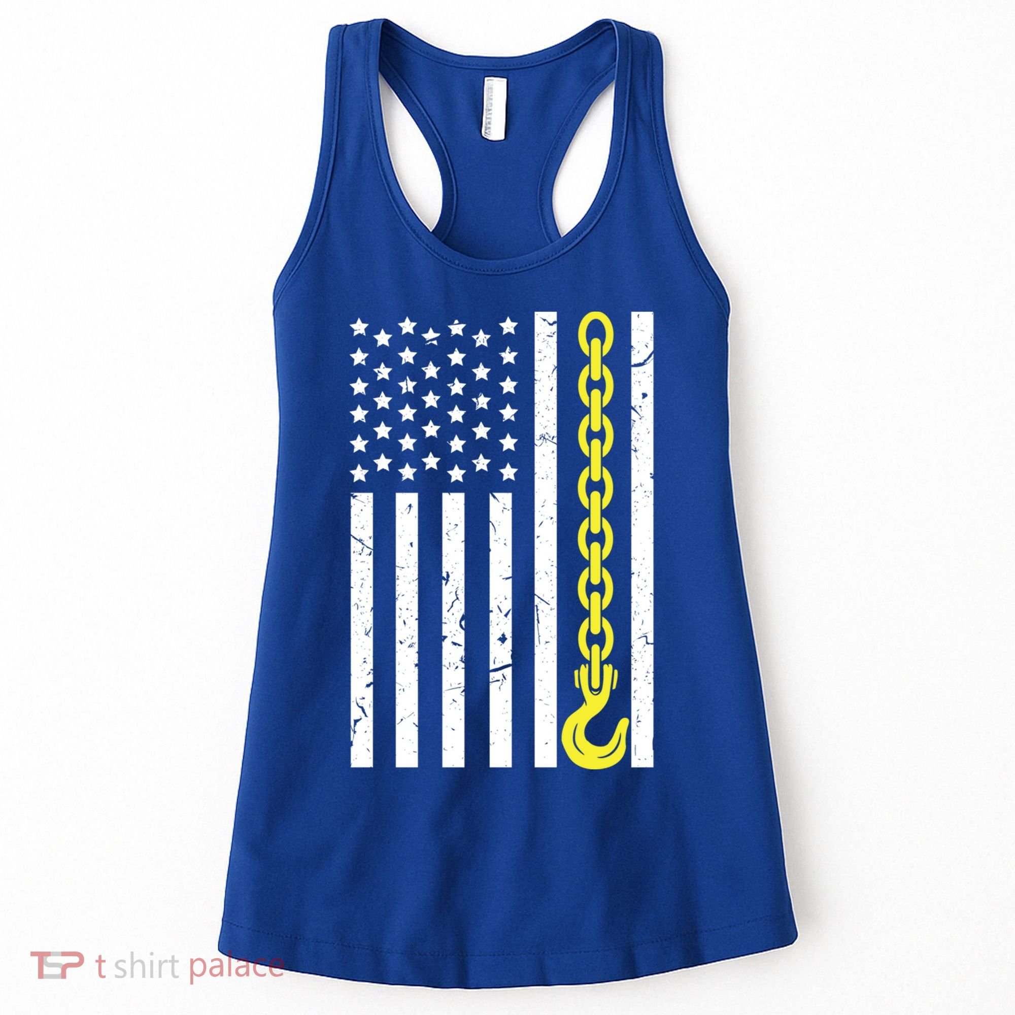 Usa Yellow Thin Line Hook Tow Truck American Driver Gift Women's Tank Top
